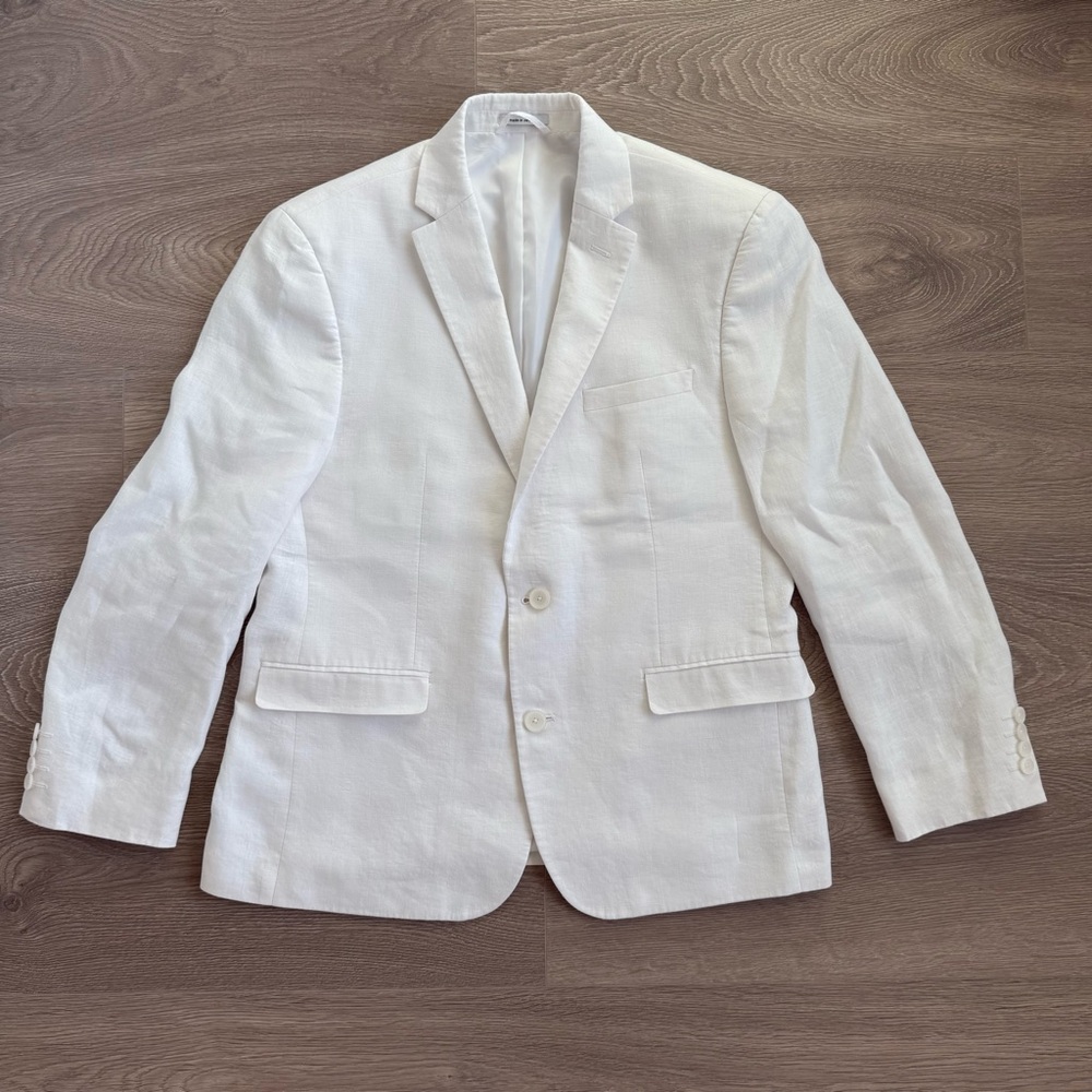 Men’s Bar III White Linen Slim Fit Suit Jacket - 42S